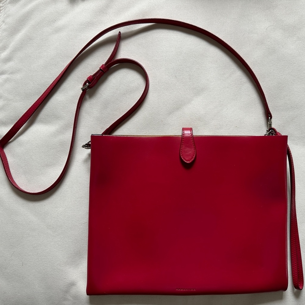 Rabeanco Red Envelope Leather Crossbody or Shoulder Bag